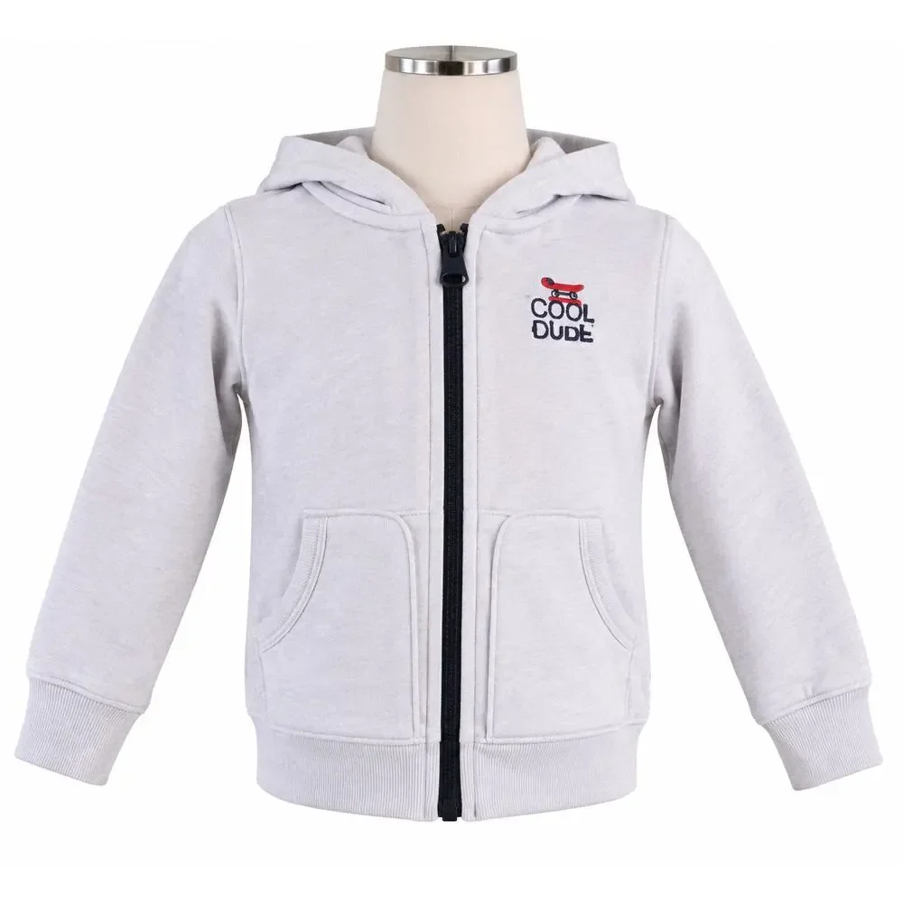 Carter’s Baby White “Local Cutie” Zip-Up Hoodie Size 9 Months EUC